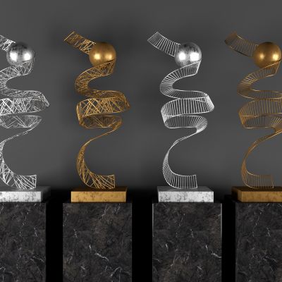 现金属螺旋雕塑摆件