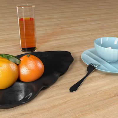 现代橘子餐具摆件