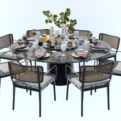 北欧餐桌椅碗碟组合