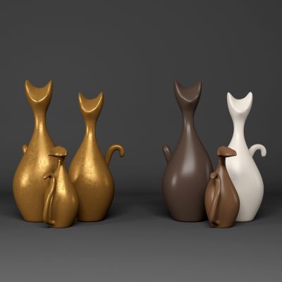 现代小猫摆件