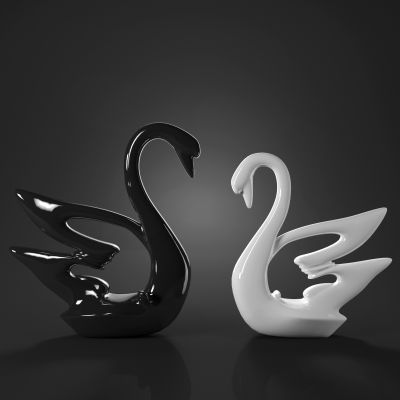 现代天鹅摆件