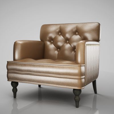 美式皮质单人沙发