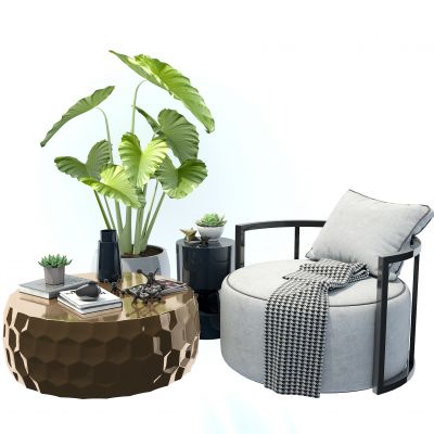 新中式休闲椅职务组合