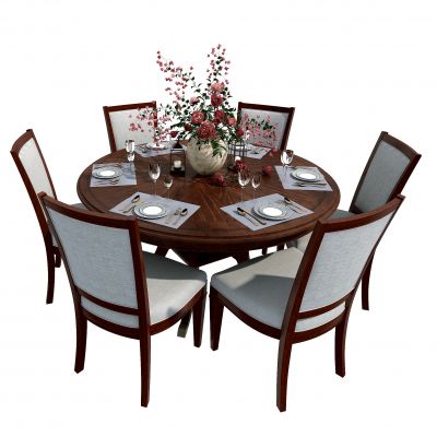 美式餐桌椅碗碟组合