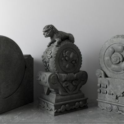 抱鼓石，石狮子，雕塑