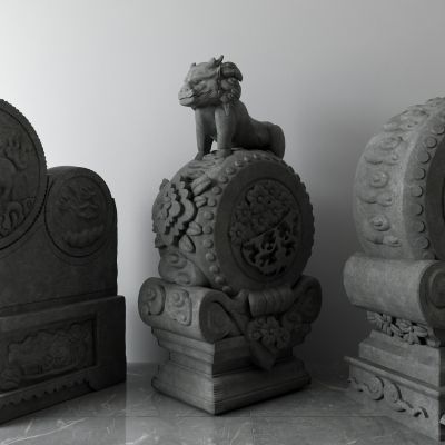 抱鼓石，石狮子，雕塑