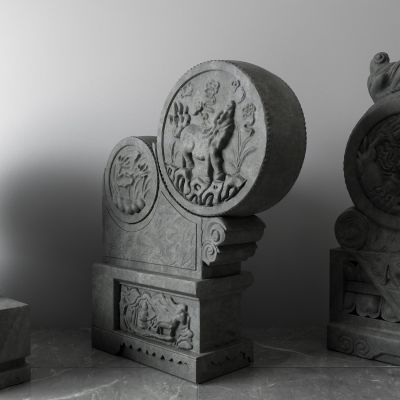 抱鼓石，石狮子，雕塑