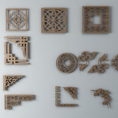 雕花，屏风，构件