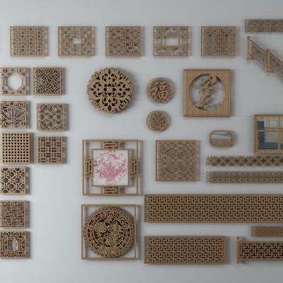 雕花，屏风，构件