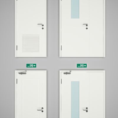 现代消防门安全门组合