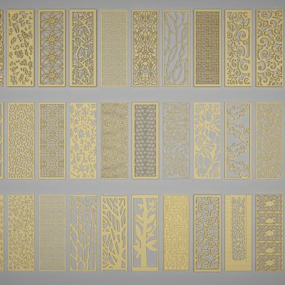 新中式现代金属屏风隔断