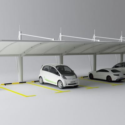 停车棚，停车场，汽车