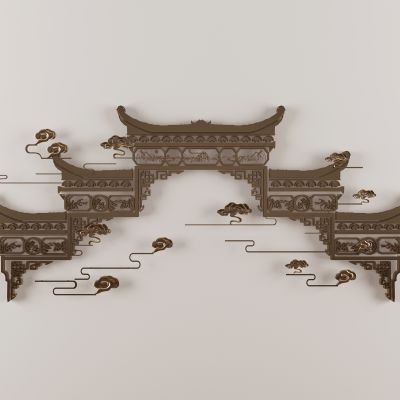 新中式金属镂空墙饰挂件