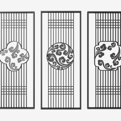 新中式屏风隔断3D模型