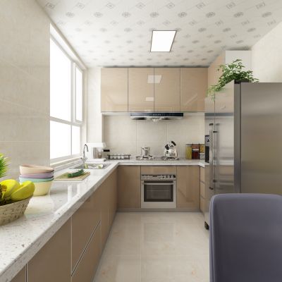 厨房，橱柜，冰箱