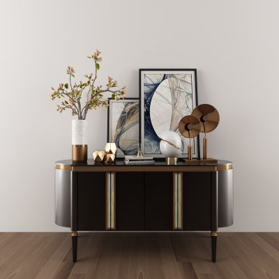 现代轻奢边柜摆件花瓶组合