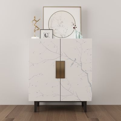 现代大理石边柜摆件组合