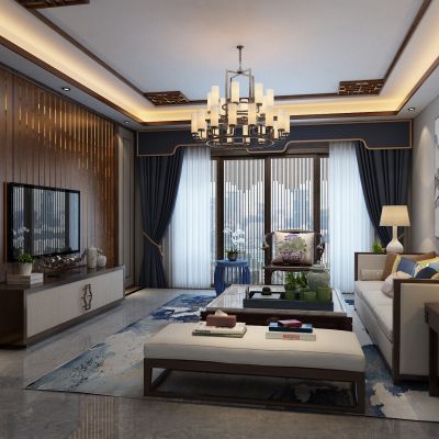 客厅，组合沙发，电视柜，电视墙