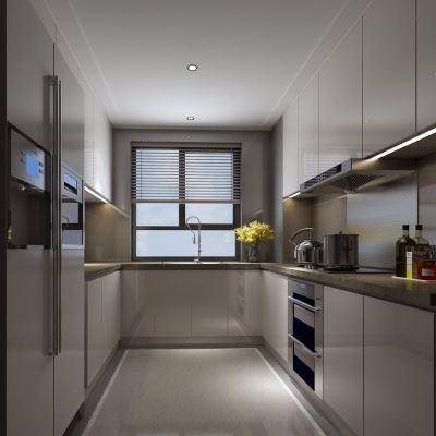 厨房，橱柜，冰箱