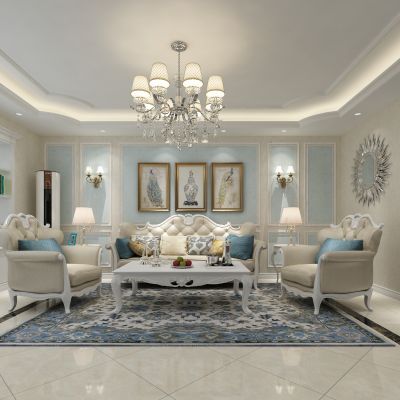 客厅，组合沙发，电视柜，电视墙