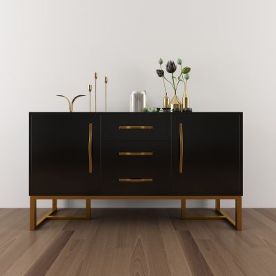 现代轻奢金属边柜装饰品组合