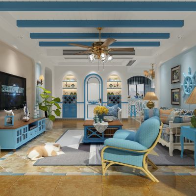 客厅，组合沙发，电视柜，电视墙