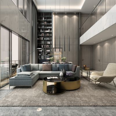 客厅，组合沙发，电视柜，电视墙