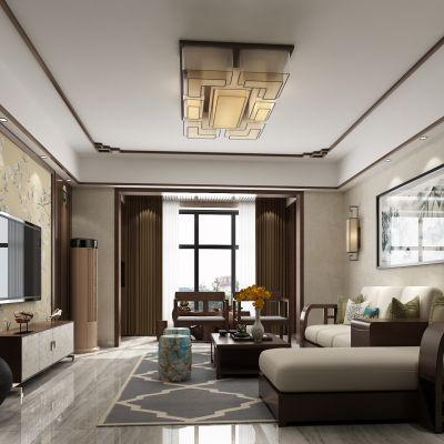 客厅，组合沙发，电视柜，电视墙