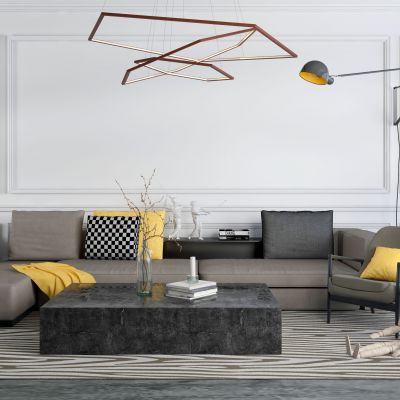 现代沙发茶几组合