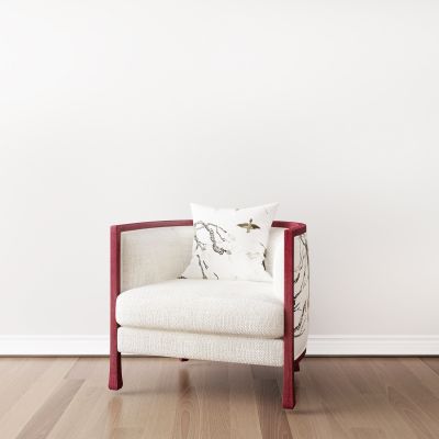 新中式布艺花纹单人沙发