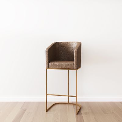 后現(xiàn)代棕色皮革吧椅