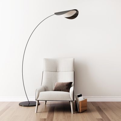 现代简约单人沙发落地灯组合