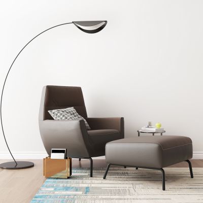 现代休闲沙发脚榻落地灯摆件组合