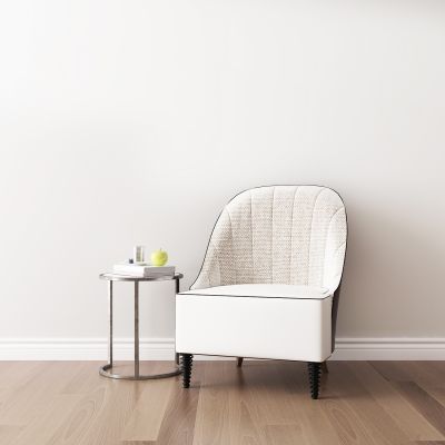 现代单人椅圆几组合