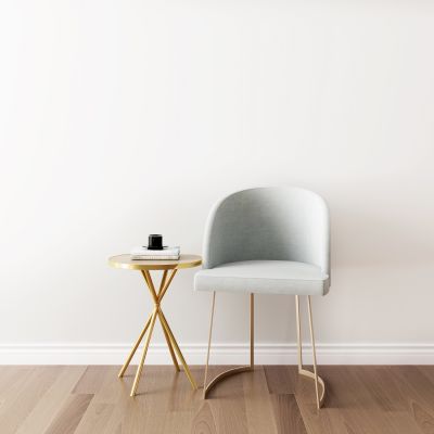 现代轻奢布艺单椅圆几组合