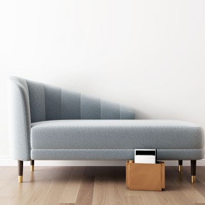 现代蓝色贵妃椅