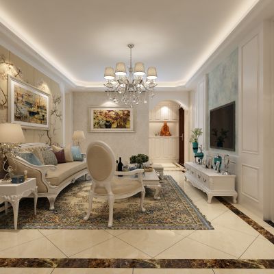 客厅，组合沙发，电视柜，电视墙