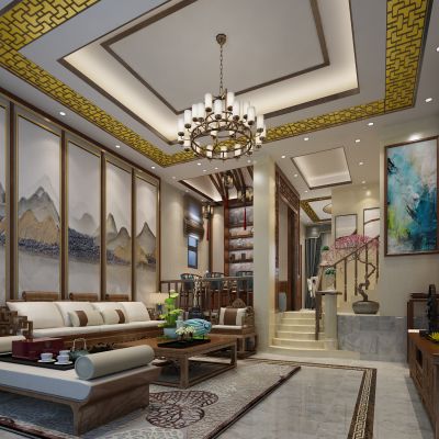 客厅，组合沙发，电视柜，电视墙