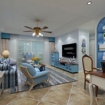 客厅，组合沙发，电视柜，电视墙