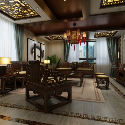 客厅，组合沙发，电视柜，电视墙，吊灯