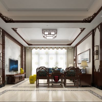 客厅，组合沙发，电视柜，电视墙