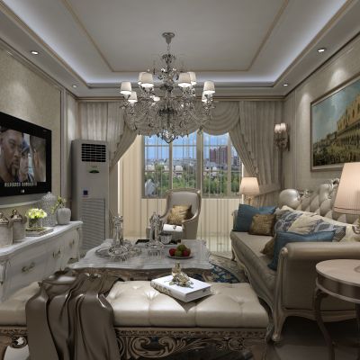 客厅，组合沙发，电视柜，电视墙