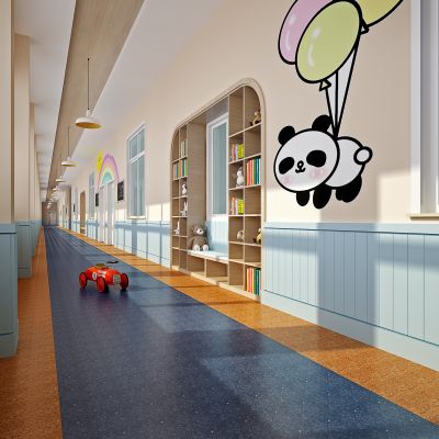 现代风格幼儿园过道