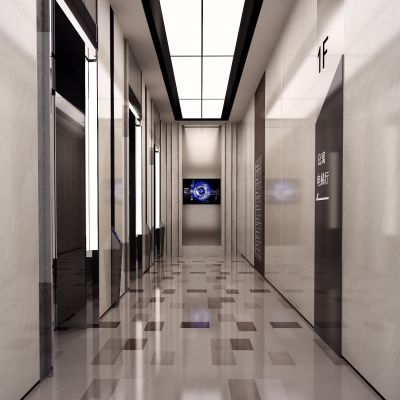 现代风格公寓电梯厅