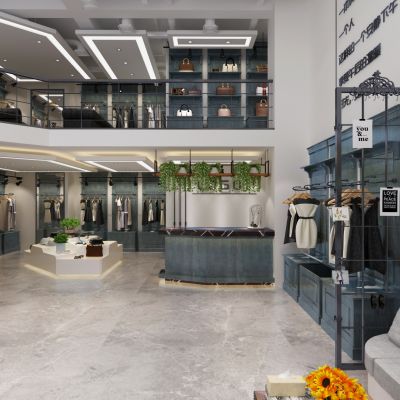 工业风LOFT服装店3D模型