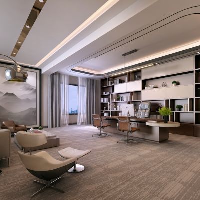 现代经理室3D模型