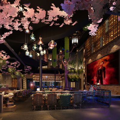 工业风音乐主题餐厅