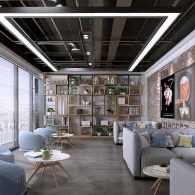 现代办公休息区