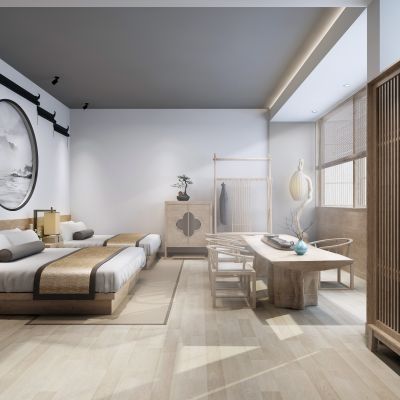 中式客房3D模型