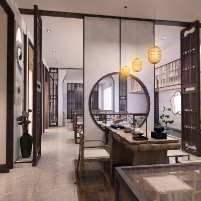 中式风格古董展厅3D模型